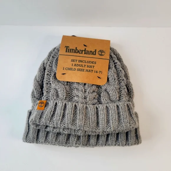 ⚡️Timberland Adult/Child Beanie NWT $42 FATHER & SON Timberland Adult & Child Brown Wheat  main image 2